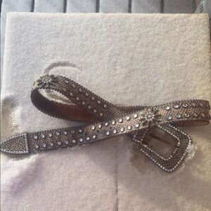 Stylish Brown Rhinestone Embellished Belt